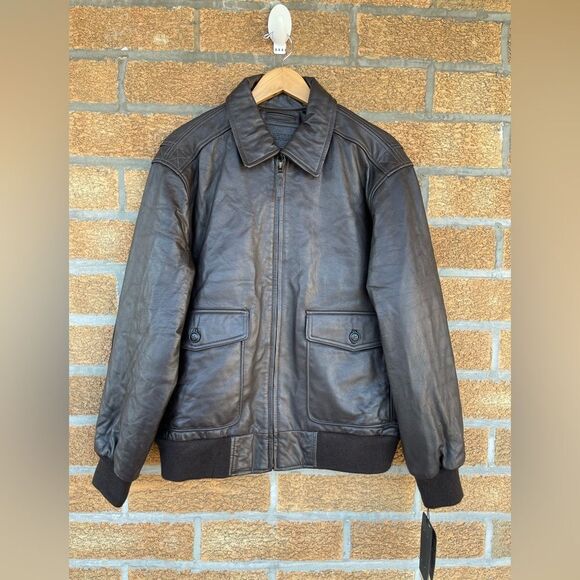 RoundTree & Yorke Lamb Skin Leather pilot jacket large - Picture 1 of 17